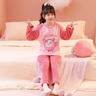 台湾-出货儿童套装蛋仔男孩最爱的宝宝睡衣家居服动漫冬季秋法兰绒珊瑚绒女