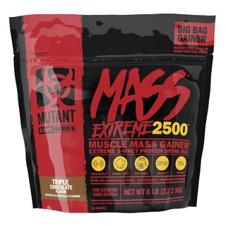 Mutant Mass Extreme 2500增重乳清蛋白粉 三重巧克力口味, 1包, 2.72kg