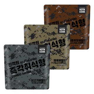 진격의즉각취식형 3종세트 비화식 발열도시락 야외간편식, 145g, 3개