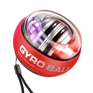 機械自啟動炫光腕力球 - 握力訓練器/第六代腕力球, 紅, 1個