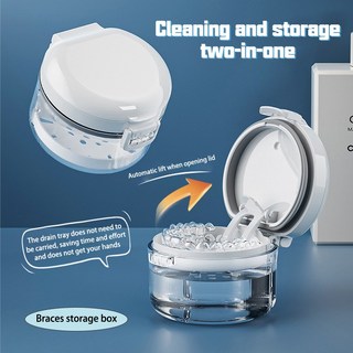 임시치아접착제 인공치아 치과용접착제 치열 교정기 보이지 않는 상자 보관 치아 담그기 틀니 청소 휴대용, [01] 옵션1