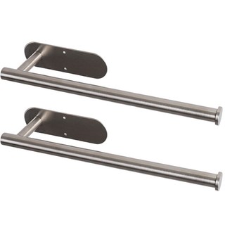 스마일굿즈 키친타올걸이 무타공 스텐304, 2개, 실버