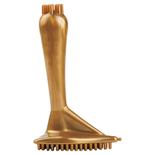 經絡三角按摩刷 磁石保健按摩刷 魔蠍磁療刷 美體美胸刷 精油推拿刮痧刷, 黃色, 1個