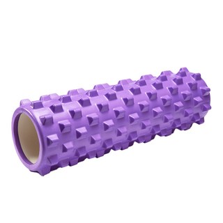 瑜珈按摩滾筒，深層肌肉放鬆，運動後舒緩必備，輕巧便攜, [狼牙款]淺紫, 1個
