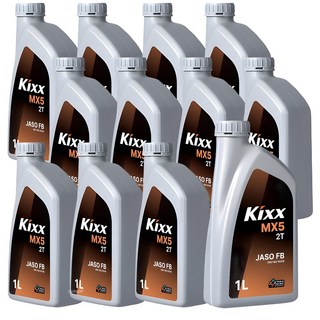 킥스 2행정 가솔린 엔진오일 KIXX M 2T, 12개, 5w30, 1L