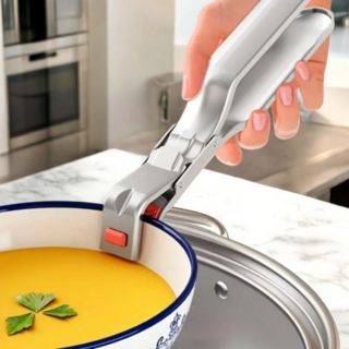 다용도 스테인리스 방열 미끄럼방지 주방 냄비 오븐 집게, 1개, 레드 180*68*27.5mm