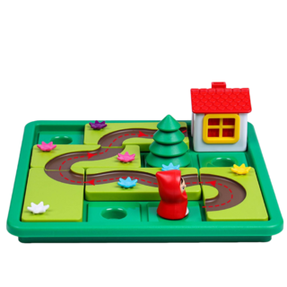 小紅帽回家闖關桌遊 益智拼圖遊戲 48關雙模式挑戰, 1個, 小紅帽回家, 紅色綠色, 10片