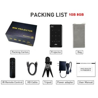 휴대용 야외 미니 포켓 프로젝터 비머 홈 시네마 비디오, 5)영국 플러그, 1GB 8GB Black