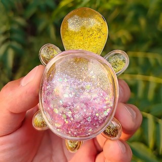 鎏金烏龜對對碰 彩色小龜龜 烏龜擺件 8.6CM, 粉色[夢幻流沙],[1個裝]獨立盒裝