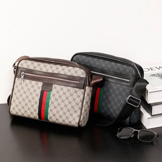 starbuysell TW 時尚肩背包 側背包 大容量斜跨包 單肩包 男包, 單肩包-n格黑色 2754