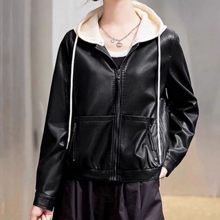 여성자켓 바람막이 점퍼 후드자켓 PU 가죽자겟 CJG2563 50