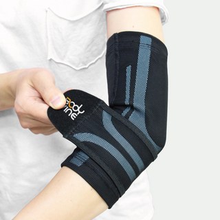 BODYVINE 巴迪蔓 超肌感貼紮護肘 CT-N82507 08 (左右通用、可調綁帶、手肘肌腱防護), 耀動藍,XL, 1個