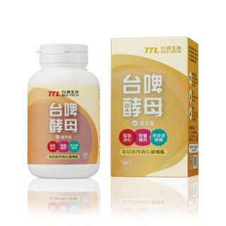 TTL 台酒生技 台啤酵母複合方錠 360錠，幫助消化、營養補給、使排便順暢，全家適用, 360個, 4份