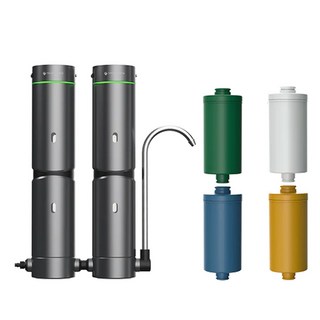 未來實驗室 AbsolutePure A1+ 超濾直飲濾水器 雙管大全配, A1+大全配組(主機2入+4濾芯)【灰】