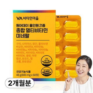 비타민마을 원어데이 올인원 21종 종합 멀티비타민 미네랄, 60정, 1개