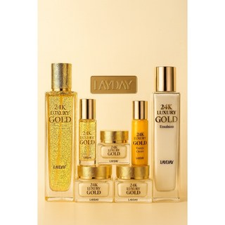 24k 골드 금가루 스킨 로션 영양크림 풀 세트, 1개