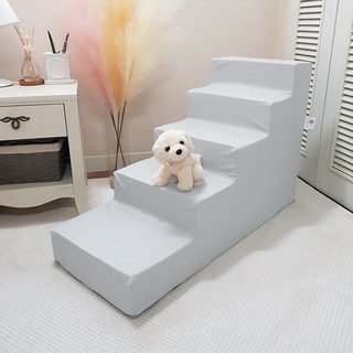 8 DECO 강아지계단 5단 방수 애견계단 펫스텝 높이 60cm_방수 연그레이, (방수) 5단 연그레이