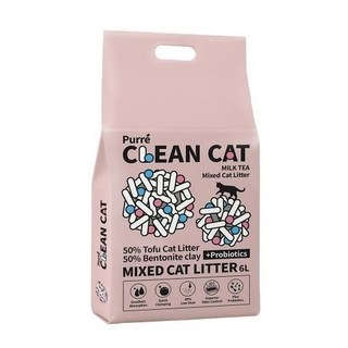 icat 寵喵樂 天然崩解式松木砂 乾淨貓 豆腐砂 澎潤土混和貓砂 添加益生菌 除臭 植物砂 豆腐砂 貓砂, 1個, 乾淨貓-奶茶6L(超取限一包)