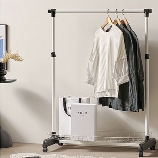 행거전문가 국내 제조 선반형 이동식 행거, 블랙 + 화이트