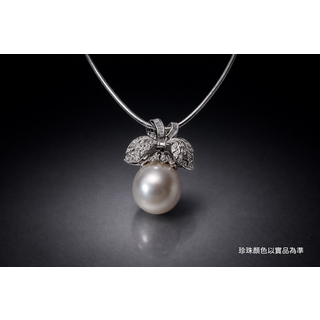 閃耀鑽石珍珠吊墜項鍊，適合婚禮場合