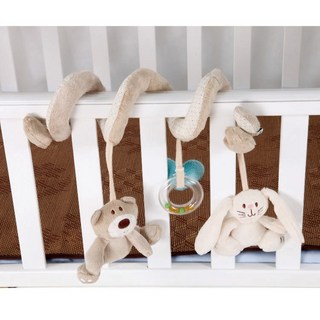 現貨 嬰兒玩具A3A 可愛小熊小兔搖鈴 毛絨床繞 0-1歲 初生兒 禮物 安撫玩具 床掛, 1個