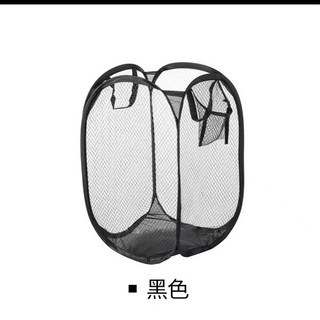 ins風衣服筐簡約臟衣簍折疊家用臟衣籃洗衣籃子衣簍瑜伽墊收納框洗衣收納衣服收納髒衣籃收納籃收納筐居家洗衣籃衣袋髒衣桶, 網紗臟衣籃-黑色