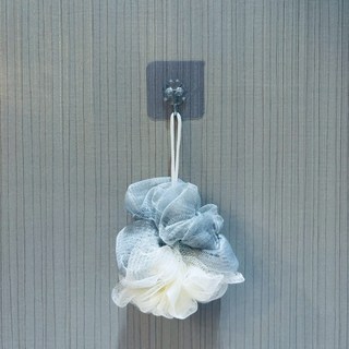 雙色沐浴球 沐浴花 柔細泡泡 沐浴組, 灰米色(遇缺隨機), 1個