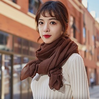 棉麻素色圍巾 絲巾 多色可選 單色圍巾 保暖圍巾 披肩