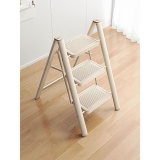 家用折疊人字梯 室內多功能小梯子 加厚輕便三步梯, 1個, 【升級加寬加高】吉利紅-三步梯【承重50,多功能折疊梯