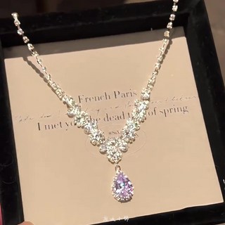 超閃鋯石在逃公主項鍊女款2024新款高級感輕奢小衆氣質精緻鎖骨鏈