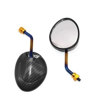 機車後視鏡 踏闆車後視鏡 倒車鏡 韆禧福喜後視鏡 電摩小龜MINI小牛N1rsSM u1摩託車彩鈦碳纖反光鏡, 8厘正正彩鈦款, 1個