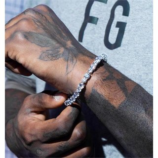 LKBM 鈦鋼微鑲鋯石閃閃手鏈 男女輕奢冰糖網球ins時尚小衆設計百搭氣質