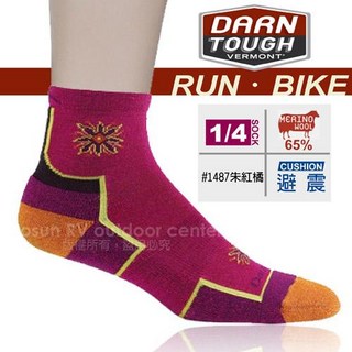 【美國 DARN TOUGH】零碼75折 中性跑步單車短筒襪子 美麗諾羊毛短襪 雪襪 排汗運動襪 健行登山襪, 1個, L