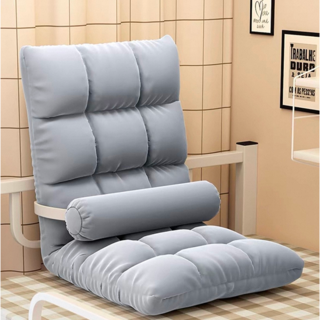 5단 각도조절 좌식의자 허리편한 등받이의자 2color, 블루그레이