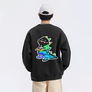 FONOW 남녀공용 귀여운 무지개공룡 귀여운 프린팅 커플룩 맨투맨