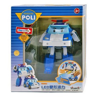 美國媽咪 韓國 ROBOCAR POLI 波力救援小英雄 可愛造型 LED變形波力 警車 機器人, 1個, 波力