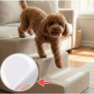 [미끄럼 방지] 칠이오 강아지 계단 논슬립 테이프 반려견 스티커, 6개, 반투명 화이트