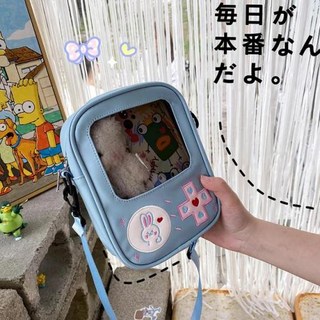이타백 ITABAG Y2K 귀여운 클리어 여성용 배낭 카와이 숄더백 DIY 디스플레이 투명 포켓 일본 인형 토트 핸드백