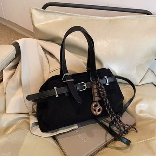 麂皮絨手提包/側背包 大容量百搭通懃包 可變形包包