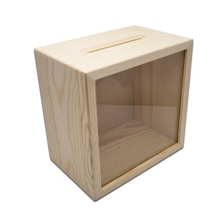 MOKE 우드뱅크 사각 심플 인테리어 저금통, 1개