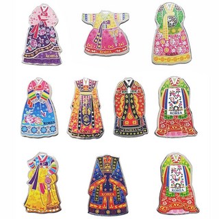 라베끄 한국 전통한복 관광지 전통캐릭터 아크릴 미니냉장고자석(10개) 홈스테이 외국인선물 전통기념품 공예품 민예품 Korean traditional souvenirs