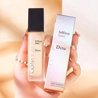 迪圖粉底液遮瑕液修顏持妝BB霜輕透自然貼膚混幹皮粉底液學生彩妝, 1個, 30g,01# 象牙白