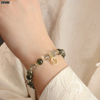 DFMEI 新款幽靈水晶新中式珍珠 葫蘆小衆手串福牌中國風簡約百搭手鍊女