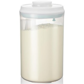 安酷生活 ANKOU 一鍵密封奶粉罐 2000ml PP材質 奶粉收納罐 密封保鮮, 透明色