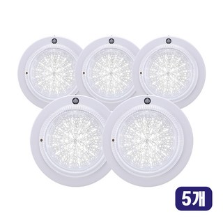 킴스LED 원형 센서등 15W 240mm, 5개, 주광색