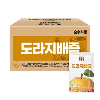 순수식품 도라지배즙, 80ml, 50개