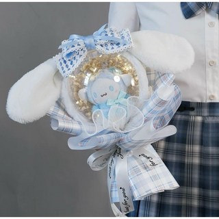 卡通玩偶波波球花束 大耳狗草莓熊史黛拉兔款 生日情人節畢業禮物, 大耳狗大髮箍+禮物袋, 1個