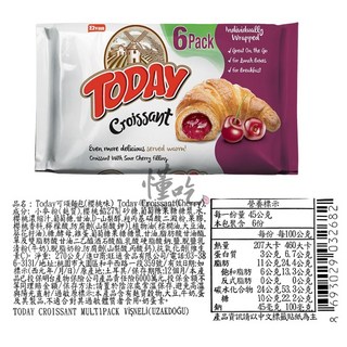 Elvan Today 可頌麵包, 1個, 可頌【櫻桃】6條/包 270g