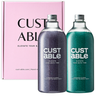 커스터블 퍼퓸 배쓰 솔트 퍼플&그린 세트, 1개, 2.2kg