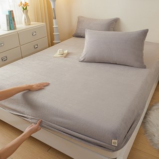法蘭絨防水床包 加厚保暖床單 雙人加大
